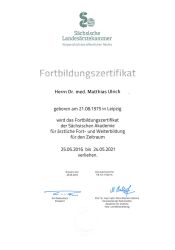 Fortbildungszertifikat MU